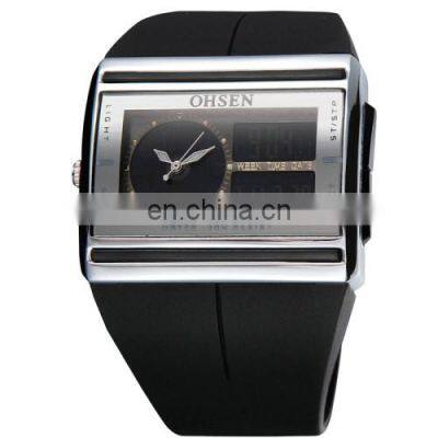 OHSEN AD0518 Men Quartz Watch LED Dual Digital Luminous Hands Wristwatch photo-3