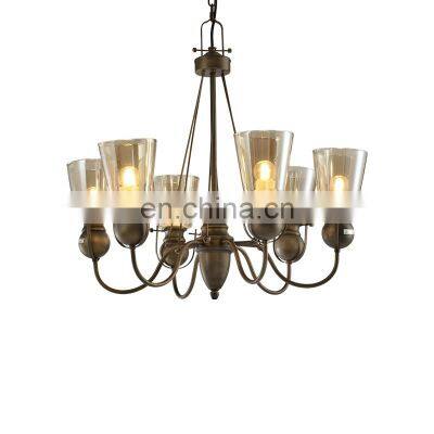 HUAYI Midcentury Style Custom Crystals Glass Pendant Light Chandelier