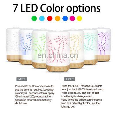 Ultrasonic Diffuser For Essential Oil White Ceramic Aromatherapy Diffuser 7 Color Changing Light