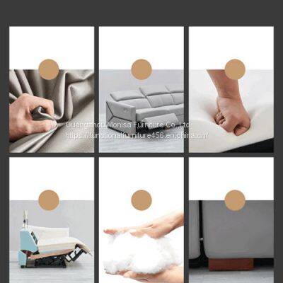 Modern Minimalist Leather Sofa Living Room L-Shaped Chaise Longue Corner Top Layer Cowhide Contact Surface Functional Sofa photo-5