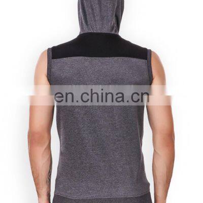 Summer/Spring Men 100% Cotton Pullover Gym Hoodie Custom Racerback Mens Sleeveless Hoodie photo-5