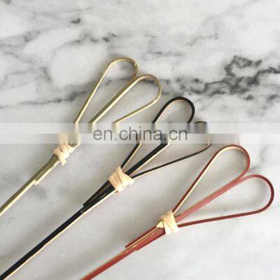 Bamboo Heart Looped Skewer Handle Barbeque Knotted Bamboo Fruit Sticks/skewer/picks photo-2