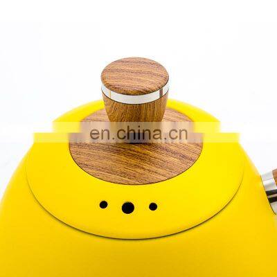 304 Stainless Steel Espresso Coffee Kettle Coffee Tea Pot With Wood Handle photo-4