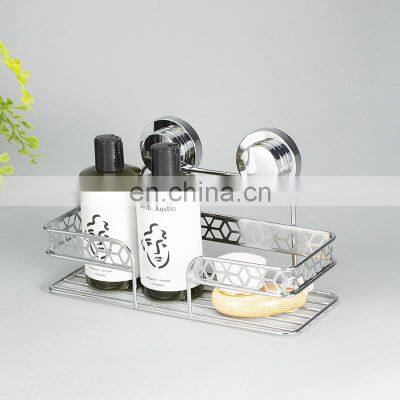 ODM Diamond Series Bathroom Iron Rack Wall Mounted Wire Basket Suction Cup Shower Caddy Bathroom Shelf photo-2
