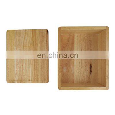 Wood Storage Box With Lid Natural Wood Box Case Container for Christmas Wedding Party Gift Jewelry Box photo-4