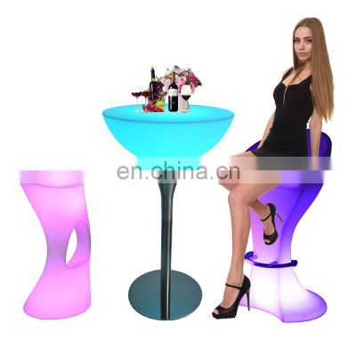 plastic LED sofa /Unique rechargeable outdoor led other bar commercial table party other bar furniture for event night club