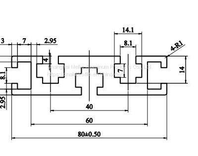 MK-8-2080G 8mm V Slot 2080 Extrusion Industrial Aluminium Profile Powder Coating for Belt Conveyor Factory Price photo-2