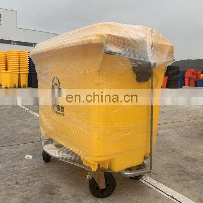 660 Liter Garbage Container 4 Universal Wheels Plastic Indsutrial Dustbin, Trash Can, Waste Bin photo-5