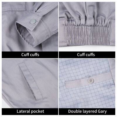 Customized Summer Anti-static Work Suit Set With Reflective Strips photo-4