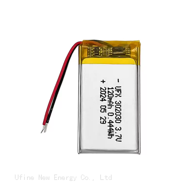 Factory Wholesale Rechargeable 120mAh 3.7V UFX 032030 302030 Small Lithium Polymer Lipo Battery For Mp3