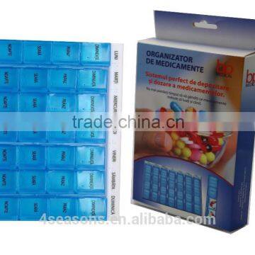 7 day 28 cases Plastic pill box with tray