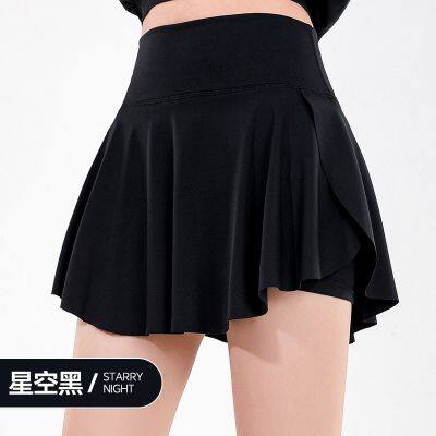 Quick Drying Built-in Pocket With Ruffle Edge, Outdoor Badminton and Tennis Skirt, Anti Glare Fake, Two High Waisted Yoga Skirts and Pants photo-4