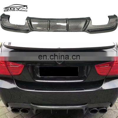 E90 M Sport Carbon Fiber Rear Diffuser Rear Bumper Lip Double vent For BMW 3 Series E90