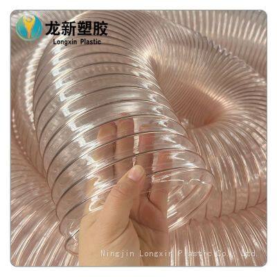 PU Steel Wire Hose, Industrial Dust Removal Duct, Workshop Vacuum Ventilation Telescopic Hose, Polyurethane Spiral Air Duct photo-2