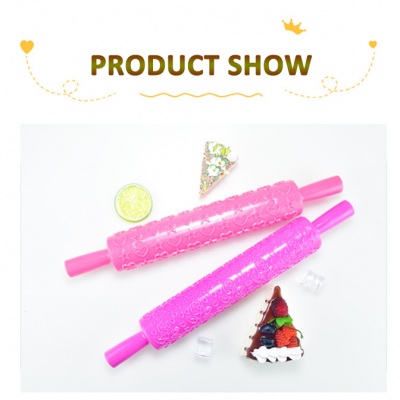 Plastic Pattern Cookie Rolling Pin Multi-functional Home DIY Cake Fondant Decorating Embossed Baking Tool photo-2