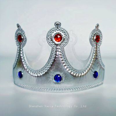 Plastic Adult King Crowns - Jeweled Headwear for Masquerade & Party Decor, Wholesale