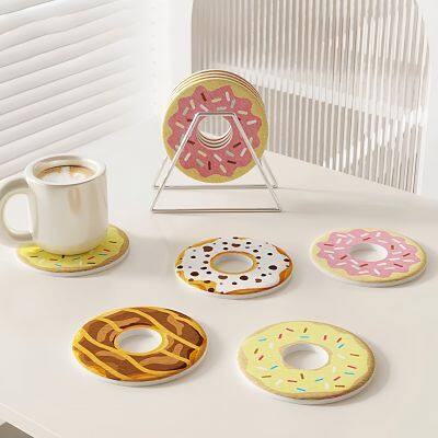 Donut Shape Coaster Absorbent Diatomite Stone Cup Coasters Manufacturer photo-5