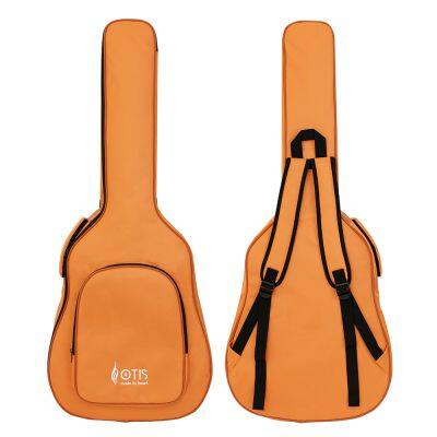 OTIS B6 41-Inch Guitar Bag (High-Density Oxford Cloth, 14mm Thick) with Ergonomic Strap & Coffee Fabric + White Embroidered Logo
