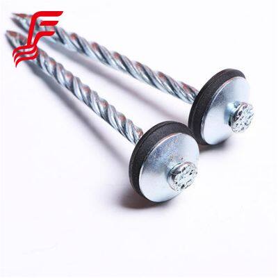 Galvanized Roofing Nails Aluminum Twist Shank Roofing Nails Umbrella Head with Rubber Washer for Water Roofing