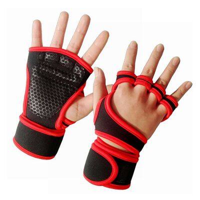 Gloves Factory Custom Non-Slip Unisex Gym Gloves Custom Printed Logo Weight Lifting Sports Training Elastic Wristband Half Finger Bodybuilding Cycling photo-4