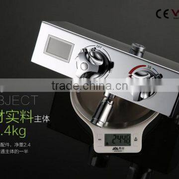 Wall Mounted Bathroom Bath Rain Thermostatic LED Shower Set photo-5