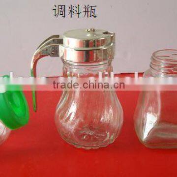 small glass sauce bottle, storage jar for sauce