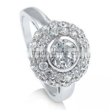 Wholesale Rhodium Plating Amethyst Diamond CZ Wedding Ring photo-3