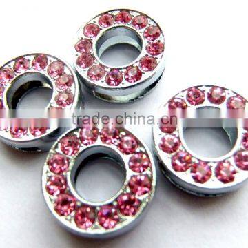 10MM dark pink color stone zinc alloy DIY letters