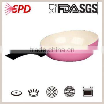 pressed defir wok pan with high temperature paint ceramic Coating welded handle