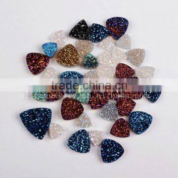 Wholesale druzy quartz loose gemstone cabochon, natural flat druzy stone beads