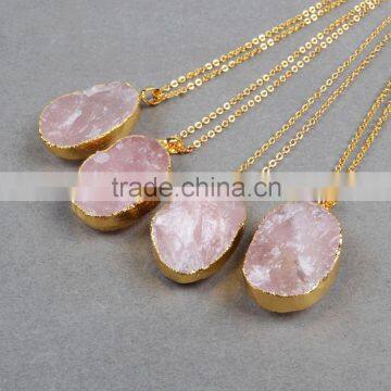 Rough quartz druzy pendant, 18k gold plated brass druzy pendant, designer druzy pendant