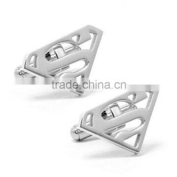 Comics Stainless Steel Superman Logo Die-Cut Cufflink