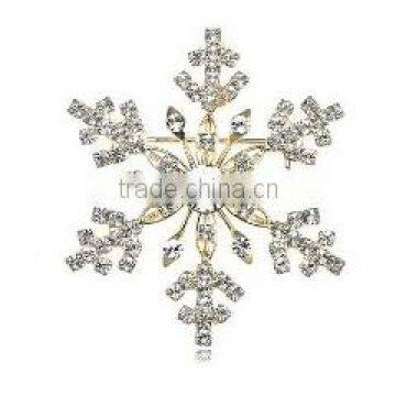 Fashion silver plating christmas alloy snowflake brooch