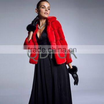 QD80771 Ladies Luxurious Copenhagen Pelt Mink Fur Crosswide Jacket