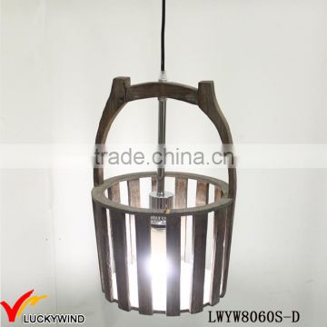 Hanging Pendant Handmade Antique Wood Ceiling Lamp