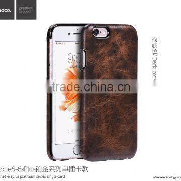HOCO Original Platinum Series Single Card Slot Leather Case for iphone 6s/6 4.7 Luxury Crazy Horse Grain PU Leather Back Cover