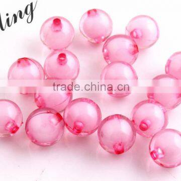 Pink Chunky Acrylic Round Transparent Plastic Beads in Beads ,8mm to 20mm Loost Beads for Kids Necklace Bracelet Jewelry