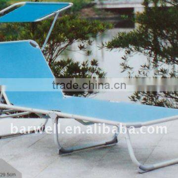 Aluminum folding camping bed with sunshade