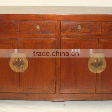 chinese antique furniture -- four drawer four door orange cabinet