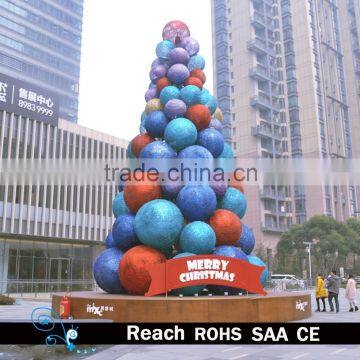 Large glitter light balls christmas tree shopping mall and outdoor decorations