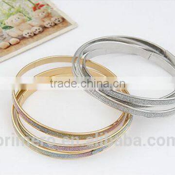 Fashion Discount Three Circle Matte Silver Gold Bracelets Wrapped Bangles photo-5