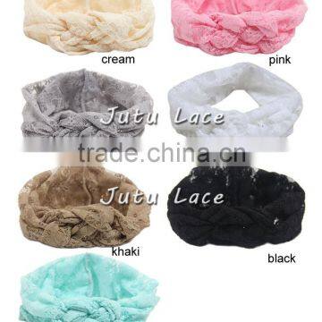 In Stock baby girls vintage fabric lace headband, newborn lace headwear, mini baby hat