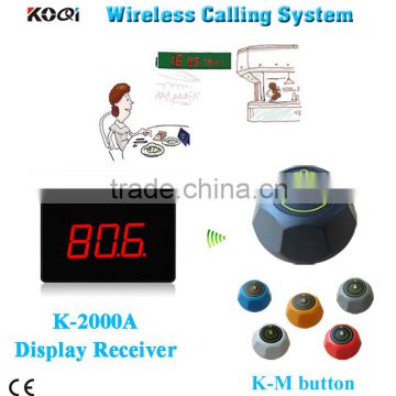 Restaurant table buzzer services K-2000A with K-M single-key transmitter