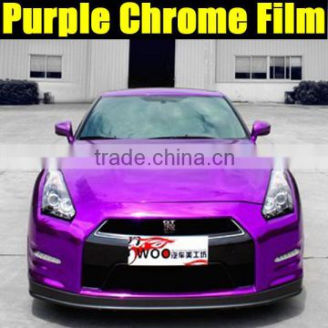 purple chrome vinyl wrap with air bubbles 1.52x30m