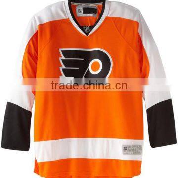 High quality orange custom ice hockey uniform