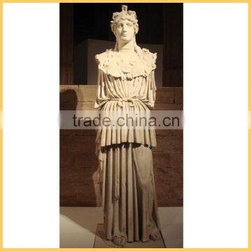 Garden Woman Carved Natural Marble Athena Statue