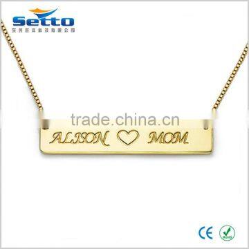Gold custom logo nameplate necklace