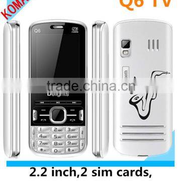 KOMAY 2.2 inch TV Dual Sim Cards Dual Standby cellphone q6 mobile phone