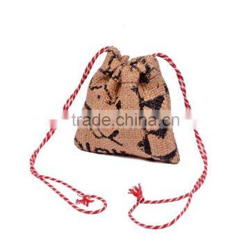 Natural Fibres Printed Jute Potli Bag