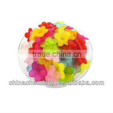 wholesalecheap loose frosted acrylic flower beads for crafts necklace